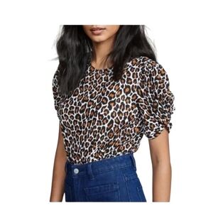 A.L.C. Leopard Print Blouse - Black and Brown